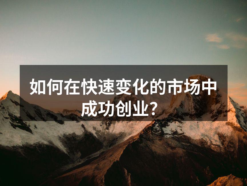 如何在快速变化的市场中成功创业？
